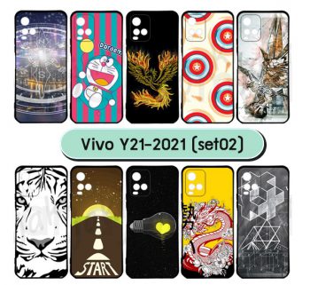 M6245-S02 เคส vivo y21 2021 พิมพ์ลายการ์ตูน Set02 (เลือกลาย)