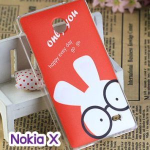 M748-01 เคสแข็ง Nokia X ลาย Rabbit