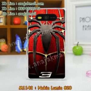 M1142-26 เคสแข็ง Nokia Lumia 820 ลาย Spider