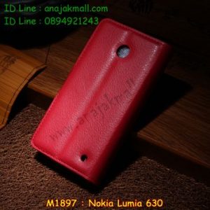 M1897-02 เคสฝาพับ Nokia Lumia 630 สีแดง