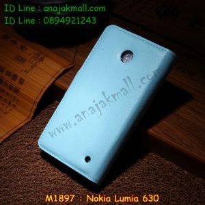 M1897-03 เคสฝาพับ Nokia Lumia 630 สีฟ้า