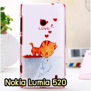 M912-02 เคสแข็ง Nokia Lumia 520 ลาย Cat & Fish