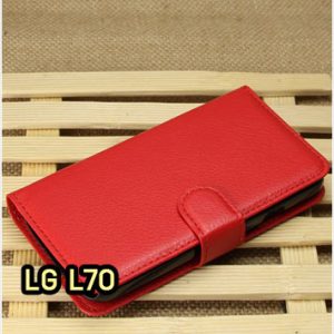 M1414-06 เคสฝาพับ LG L70 สีแดง