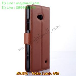 M1896-02 เคสหนังฝาพับ Nokia Lumia 640 สีน้ำตาล