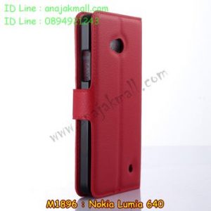 M1896-05 เคสหนังฝาพับ Nokia Lumia 640 สีแดง