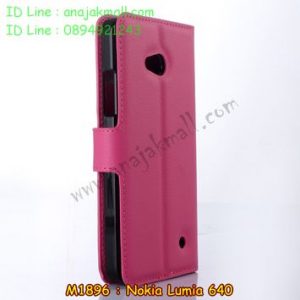 M1896-06 เคสหนังฝาพับ Nokia Lumia 640 สีกุหลาบ