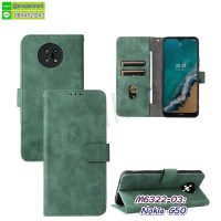 M6322-03 เคสหนัง nokia g50 ฝาพับเปิดปิด สีเขียว