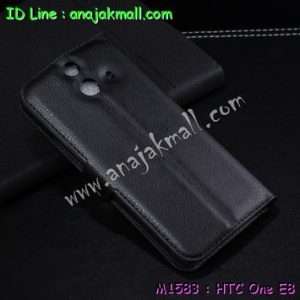 M1583-03 เคสฝาพับ HTC One E8 สีดำ