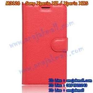 M3126-06 เคสฝาพับ Sony Xperia XZ/XZS สีแดง