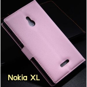 M1183-07 เคสหนังฝาพับ Nokia XL สีชมพู