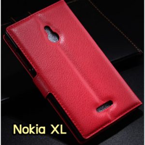 M1183-08 เคสหนังฝาพับ Nokia XL สีแดง