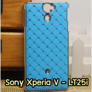 M1053-02 เคสแข็งประดับ Sony Xperia V สีฟ้า