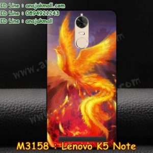 M3158-09 เคสแข็งดำ Lenovo K5 Note ลายฟีนิกซ์ 01