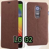 M478-05 เคสฝาพับ LG G2 สีน้ำตาล