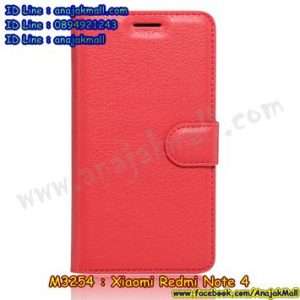 M3254-06 เคสหนังฝาพับ Xiaomi Redmi Note 4 สีแดง