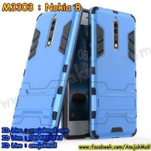 M3303-06 เคสโรบอท Nokia 8 สีฟ้า