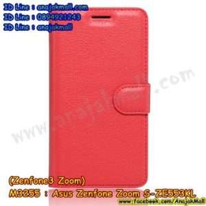 M3255-06 เคสหนังฝาพับ Asus Zenfone Zoom S-ZE553KL สีแดง