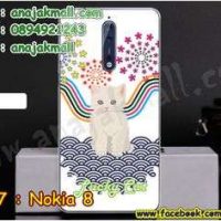 M3307-10 เคสแข็ง Nokia 8 ลาย Lucky Cat