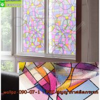 WallPz-07 PVC สติ๊กเกอร์สูญญากาศติดกระจก ลาย Color Geometry II