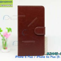 M3449-03 เคสฝาพับไดอารี่ iPhone6 Plus/6S Plus สีน้ำตาล