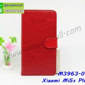 M3963-01 เคสฝาพับไดอารี่ Xiaomi Mi5s Plus สีแดงเข้ม