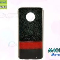 M4016-01 เคสยาง Moto G6 Plus ลาย Leather X01