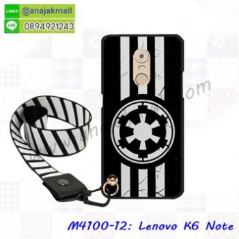 M4100-12 เคสยาง Lenovo K6 Note ลาย Black 02 พร้อมสายคล้องมือ