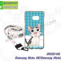 M4101-06 เคสยาง Samsung Galaxy NoteFE/Note7 ลาย CiCat V01 พร้อมสายคล้องมือ