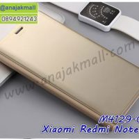 M4129-01 เคสฝาพับ Xiaomi Redmi Note5 เงากระจก สีทอง