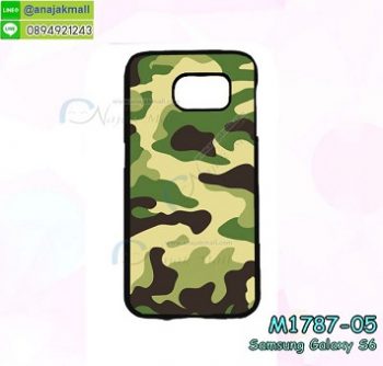 M1787-05 เคสแข็งกรอบดำ Samsung Galaxy S6 ลายพรางทหาร IV