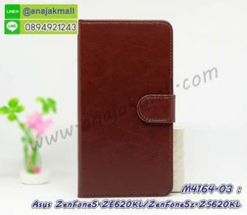 M4164-03 เคสฝาพับไดอารี่ Asus ZenFone5-ZE620KL/ZenFone5z-ZS620KL สีน้ำตาล