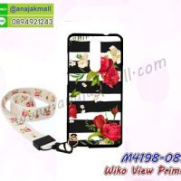 M4198-08 เคสยาง Wiko View Prime ลายFlower V03 พร้อมสายคล้องคอ