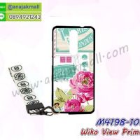 M4198-10 เคสยาง Wiko View Prime ลาย Flower V02 พร้อมสายคล้องมือ