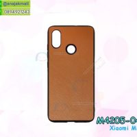 M4205-04 เคสขอบยาง Xiaomi Mi8 หลัง PU สีน้ำตาล