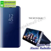 M4301-03 เคสฝาพับ Xiaomi Redmi6a เงากระจก สีฟ้า