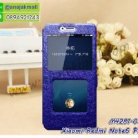 M4281-05 เคสหนังโชว์เบอร์รับสาย Xiaomi Redmi Note6 Pro สีน้ำเงิน