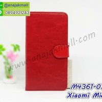 M4361-01 เคสฝาพับไดอารี่ Xiaomi Mi8 สีแดงเข้ม