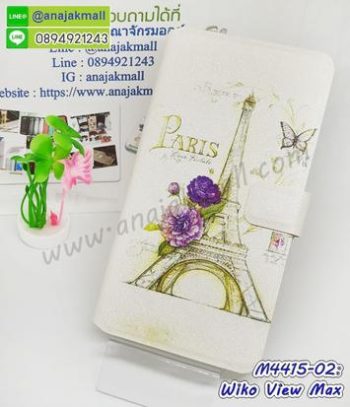 M4415-02 เคสฝาพับ Wiko View Max ลาย Paris T01