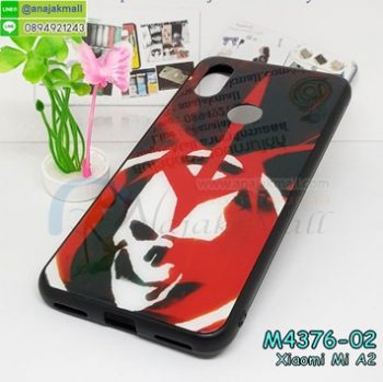 M4376-02 เคสขอบยางอะคริลิคพรีเมียม Xiaomi Mi A2 ลาย Red Skull