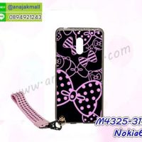 M4325-31 เคสยาง Nokia6 ลาย Bow X22 พร้อมสายคล้องมือ