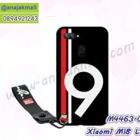 M4463-03 เคสยาง Xiaomi Mi8 Lite ลาย Number9 พร้อมสายคล้องมือ