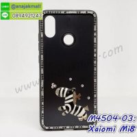 M4504-03 เคสขอบยาง Xiaomi Mi8 แต่งคริสตัลลาย Zebra 01