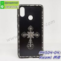 M4504-04 เคสขอบยาง Xiaomi Mi8 แต่งคริสตัลลาย Cross01