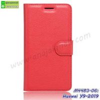 M4483-06 เคสหนังฝาพับ Huawei Y9 2019 สีแดง