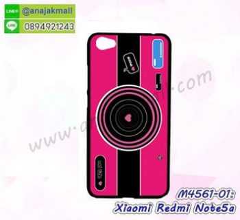 M4561-01 เคสแข็งดำ Xiaomi Redmi Note5a ลาย Pink Camera