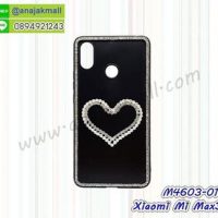 M4603-01 เคสขอบยาง Xiaomi Mi Max3 แต่งคริสตัลลาย Heart01