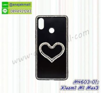 M4603-01 เคสขอบยาง Xiaomi Mi Max3 แต่งคริสตัลลาย Heart01