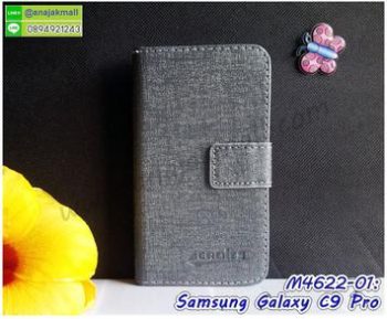 M4622-01 เคสฝาพับ Samsung Galaxy C9 Pro สีเทา