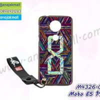 M4326-023 เคสยาง Moto E5 Plus ลาย Number8 พร้อมสายคล้องมือ