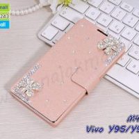 M4713-17 เคสหนัง Vivo Y95/Y91/Y91i แต่งคริสตัลลาย Fresh Flower II